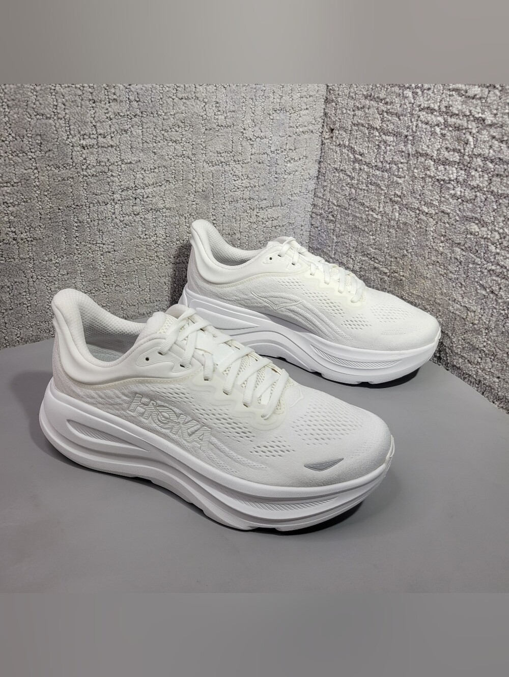 Hoka One One Bondi 9 Wide Womens Size US 8.5D White Atletic Running Sneakers - Picture 4 of 13